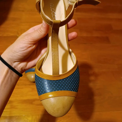 Italian handmade shoes used, size 38, blue and brown