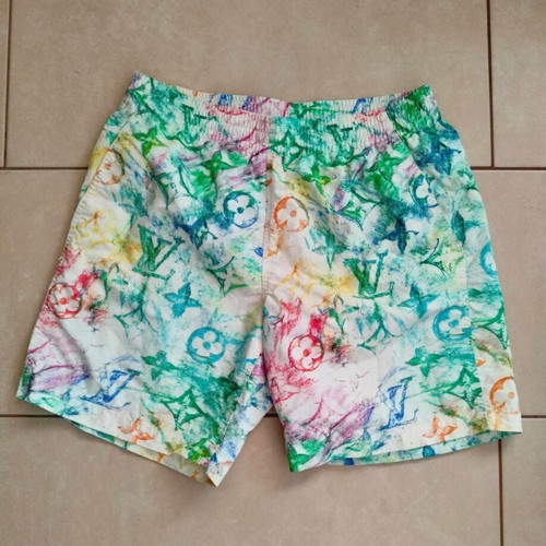 Louis Vuitton White Multicolor Pastel Monogram Swim Shorts, men's
