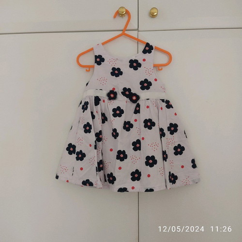 Orchestra baby dress 12 months like new, off-white with flowers
