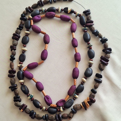 Ethnic Necklaces Bundle used, 3 handmade from Mexico with natural materials