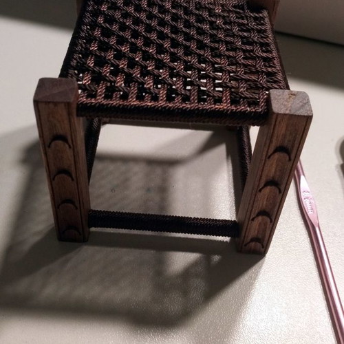 Wooden carved miniature stool new from walnut