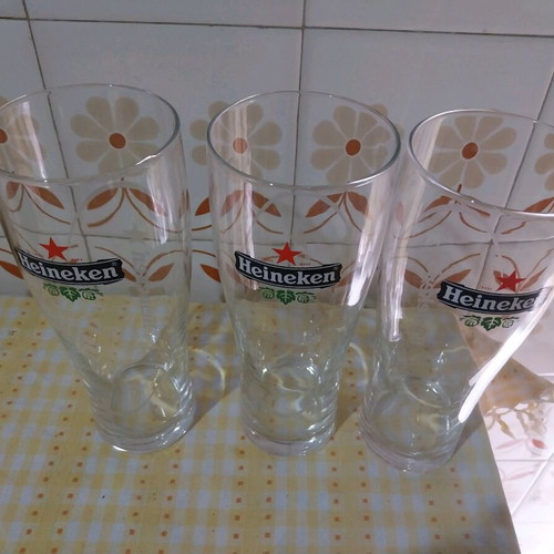 Heineken beer glasses new, set of 6 pieces