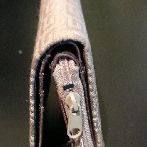 Fabric wallet unused in sand color
