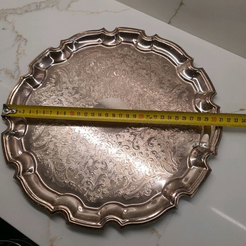 Vintage silver-plated tray used