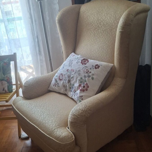 Armchair used, beech wood, like new condition