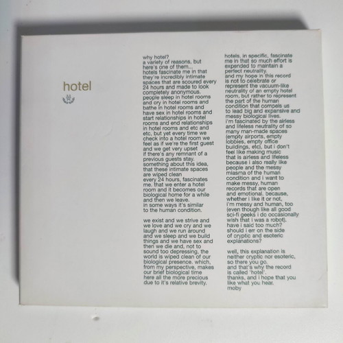 Moby Hotel 2 CD used, electronic music