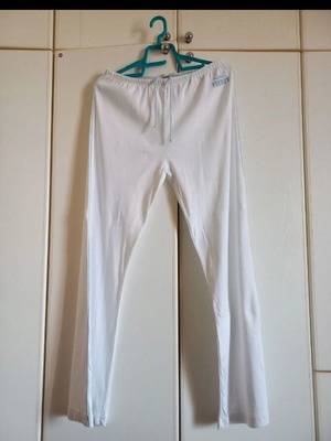 Freddy white bell-bottom pants new with blue stripe, sizes S M