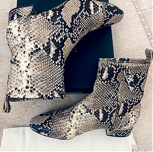Animal print  leather ankle boots