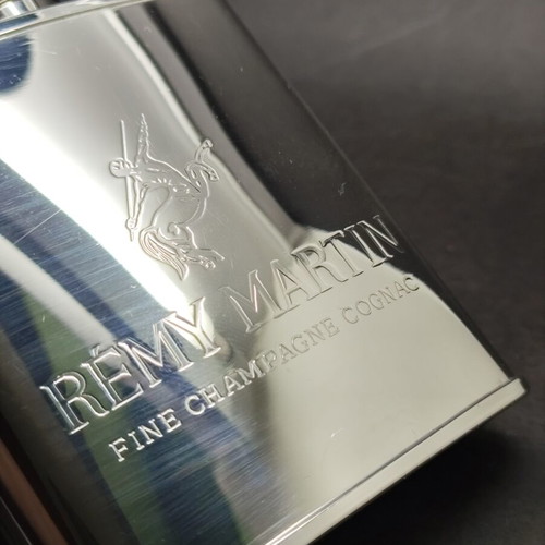 Remy Martin metal flask used, rare collectible, small size