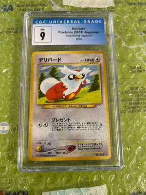 Delibird Awakening Legends Pokemon card used CGC 9