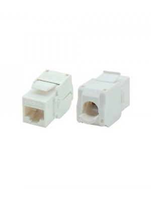 Πρίζα Jack RJ45 CAT6A UTP Keystone, πακέτο 25, λευκή