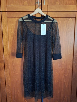 Shiny dress new, unworn, one size, black