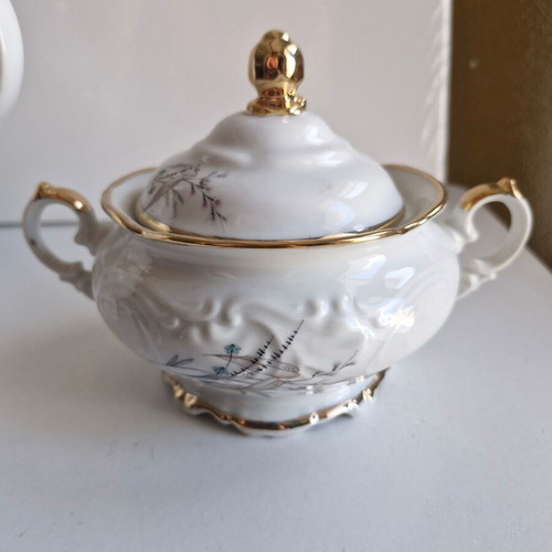 Walbrzych Poland collectible set, 3 pieces, cup, sugar bowl, teapot used