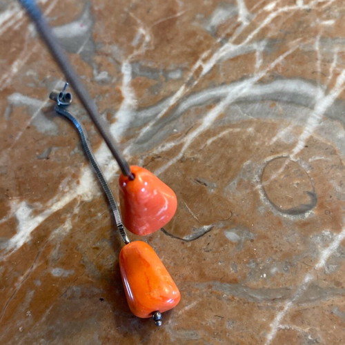 Coral earrings used, very good condition