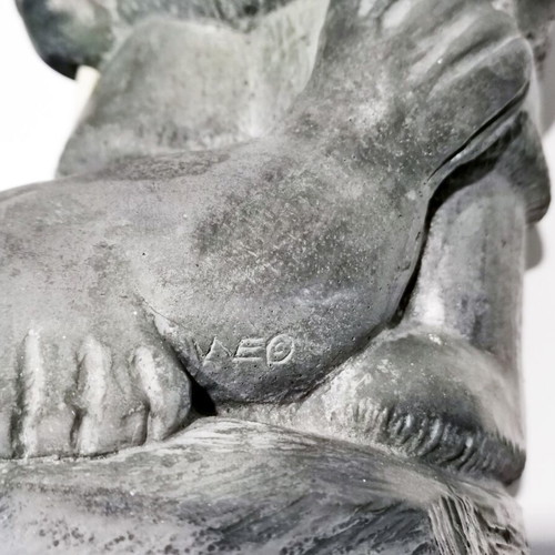 Wolf Original Inuit Seal Hunter Soapstone sculpture handcrafted used