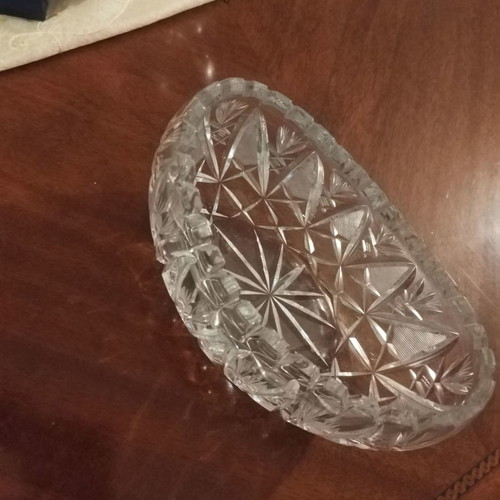 Crystal fondue bowl from Czech Republic used