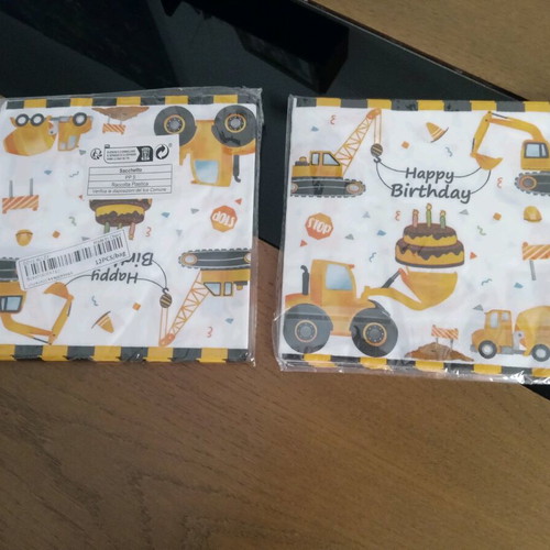 Party set with construction vehicles theme, new