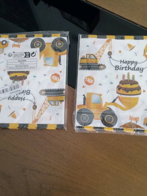 Party set with construction vehicles theme, new