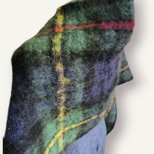 St. Michael vintage wool and mohair scarf like new, red and green