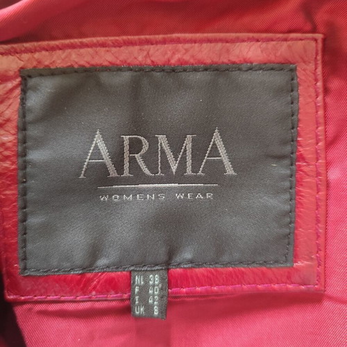 Arma women's leather jacket burgundy like new, size S