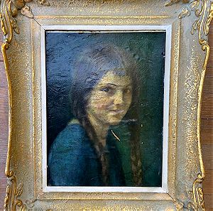 Karl Ewald Olszewski (1884 - 1965) Portrait of a young woman Πολύ ομορφος παλαιός πίνακας ζωγραφικής