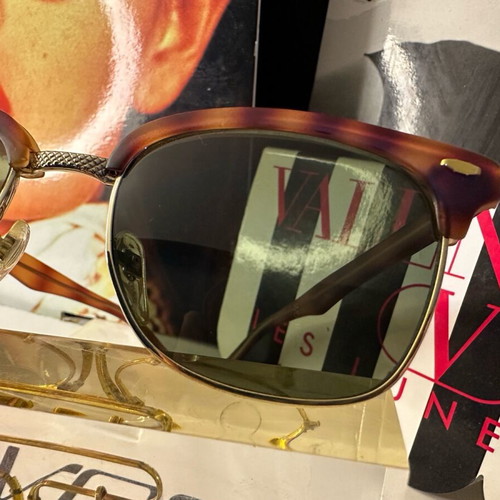 Vintage Sunglasses New Old Stock German Gold Metal Frame Tortoise
