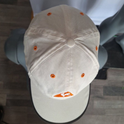 Le Coq Sportif original cotton dad hat, cream and orange