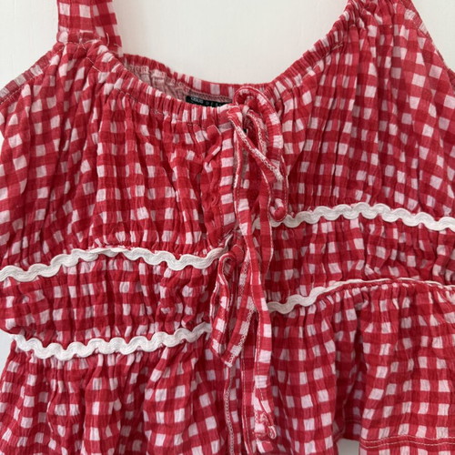 Asos Gingham Picnic Top like new, red and white summer style