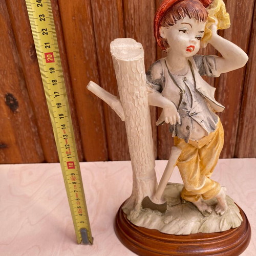 Boy Woodcutter Vintage Ceramic Decorative Figurine 24cm Like New