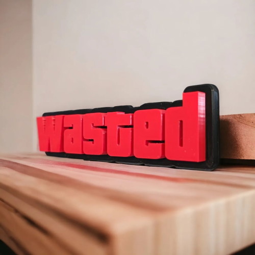 Grand Theft Auto Wasted 3D Print Logo new