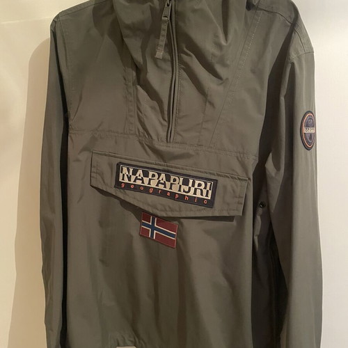 Napapijri men's jacket new, medium, olive green relaxed fit