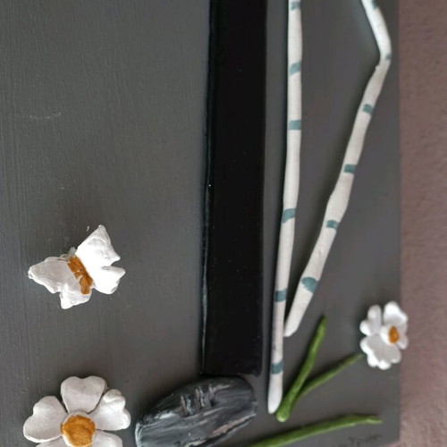 Wooden wall decoration handmade, like new with couple design