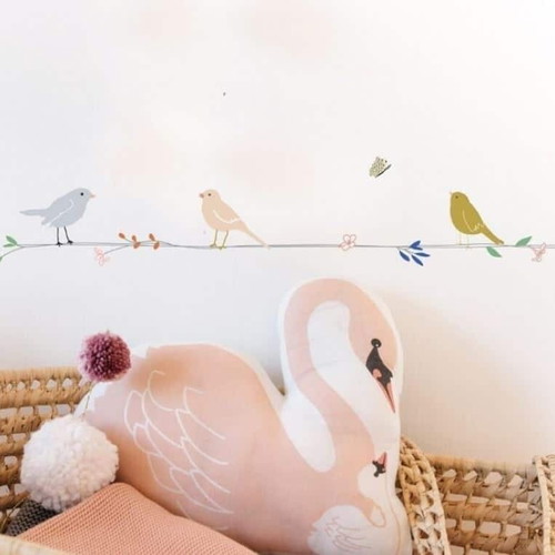 Mimi Lou Swan pillow like new, pink and white colors