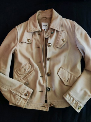 Moschino Jeans genuine leather jacket used, beige, size XL