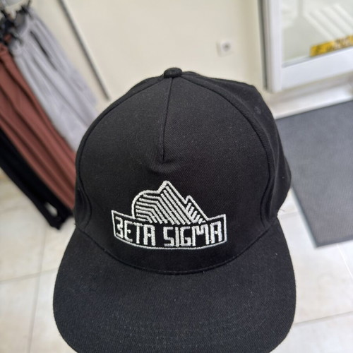 Hat with flat brim Beta Sigma black, 100% cotton, new