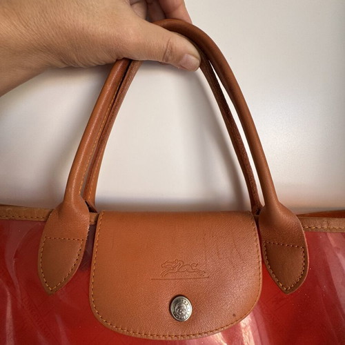 Longchamp summer shoulder bag like new, orange, 50x35 cm