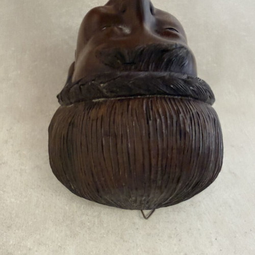 Asian vintage wooden carved mask used