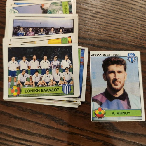 Carousel stickers used, collectible set of 24 from 1995 Greek championship