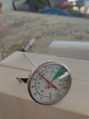 Analog Milk Frother Thermometer 125 mm Celsius Fahrenheit new, pack of 8