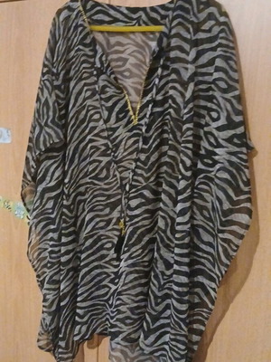 Διαφανη  τουνικ  animal print φαρδιά  γραμμή  ένα μέγεθος