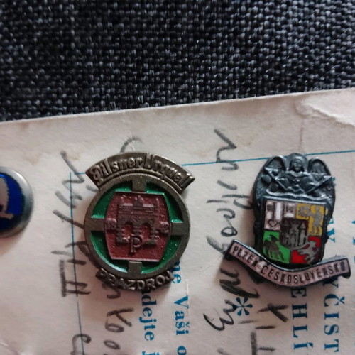 Collectible lapel pins from former Czechoslovakia, set of 3