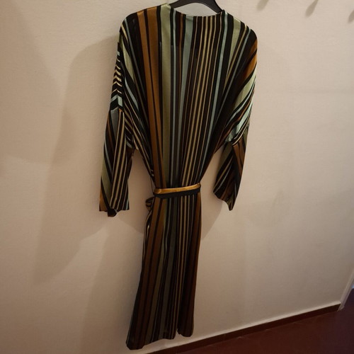 Uterque kimono and belt new, semi-transparent striped, earthy colors