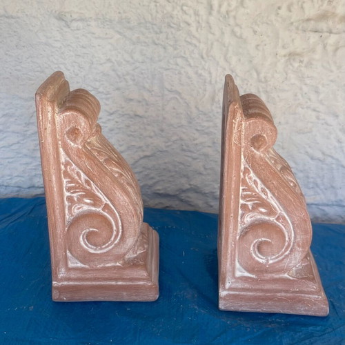 Ceramic bookends pair used with oak branch decoration