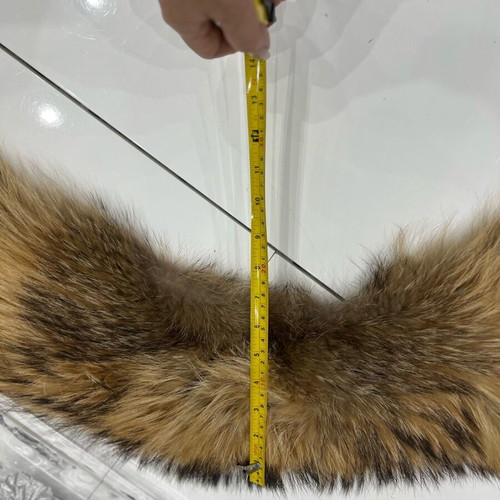 Fur women's raccoon collar new, brown, length 120 cm