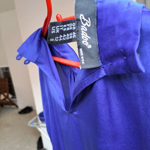 Badoo satin blouse used, size L, blue