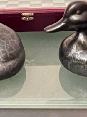Decorative set Duck and Cat Raku technique like new