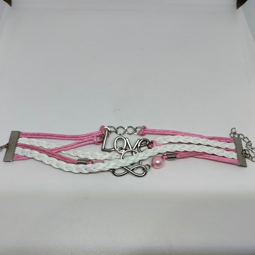 Handmade multistrand Love bracelet with infinity and metallic details like new