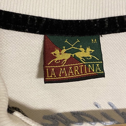 La Martina cotton pique women's polo shirt, white, size M