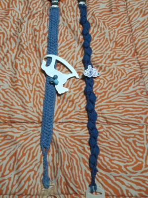 Pacifier clips used, set of 2 handmade