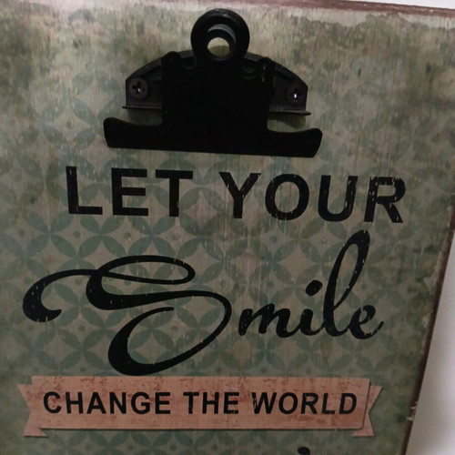 Wooden decorative sign 60×20 with clip and hooks used, vintage style